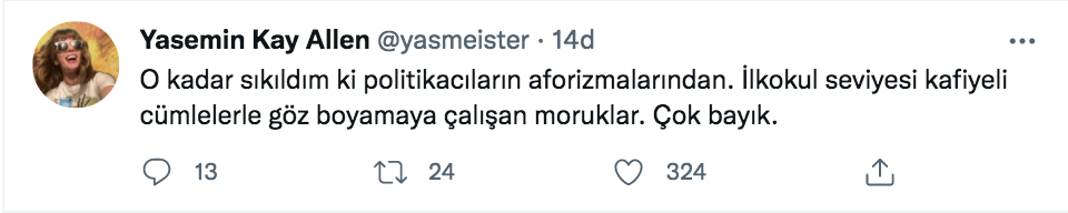 yasemin kay allen den politikacilar icin sert sozler